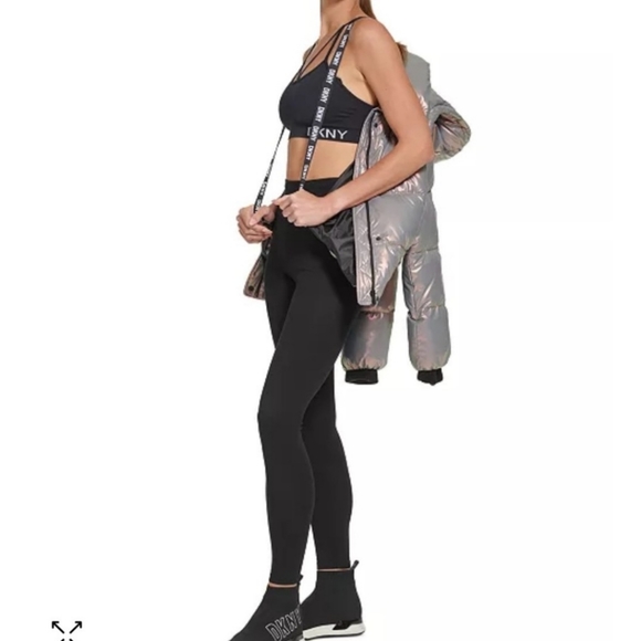 DKNY SPORT women’s removable hood metallic/irridescent puffer jacket - Small - Picture 9 of 9